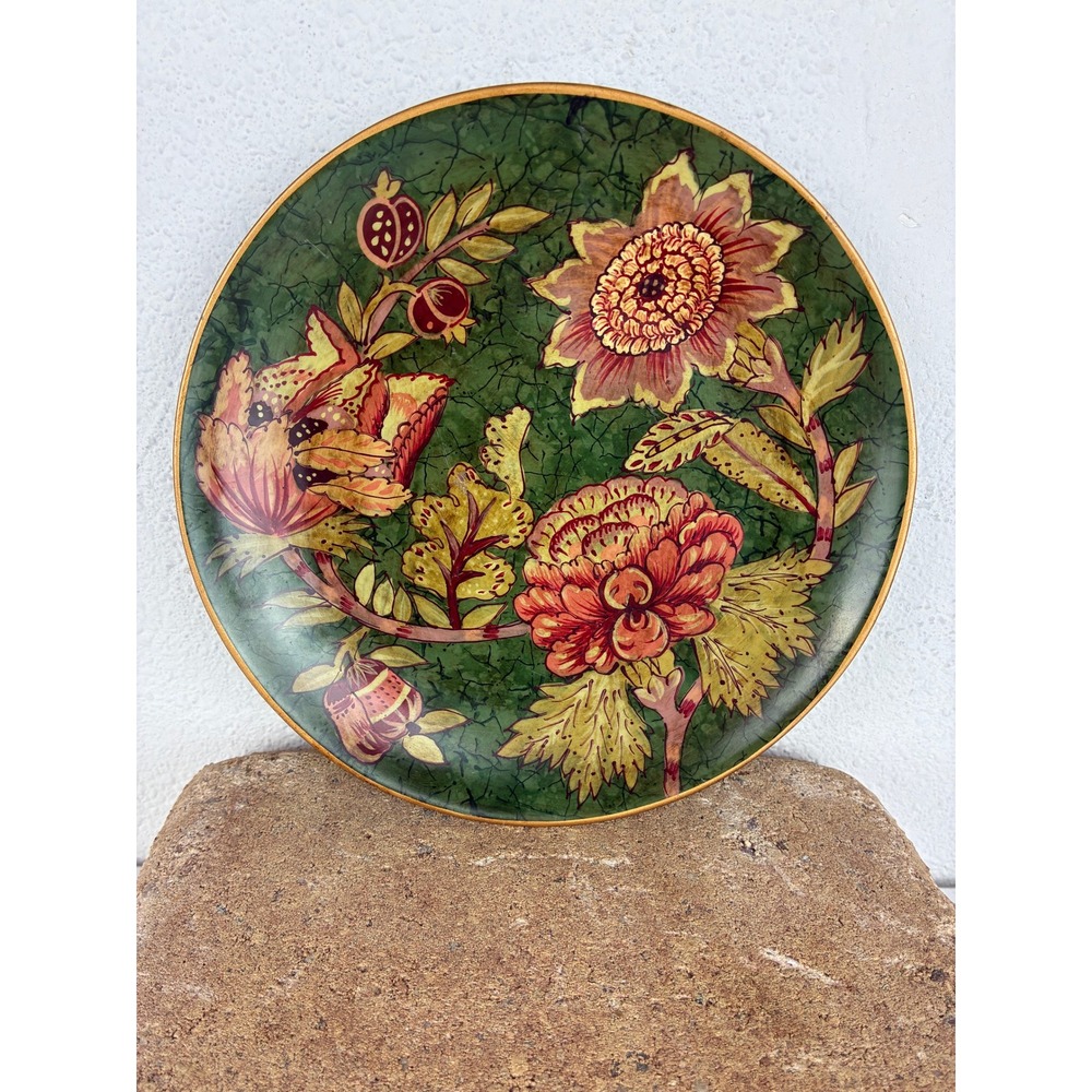 Raymond Waites for Toyo Decorative Plates - 8in - Set of 4 Dark Floral Botanic